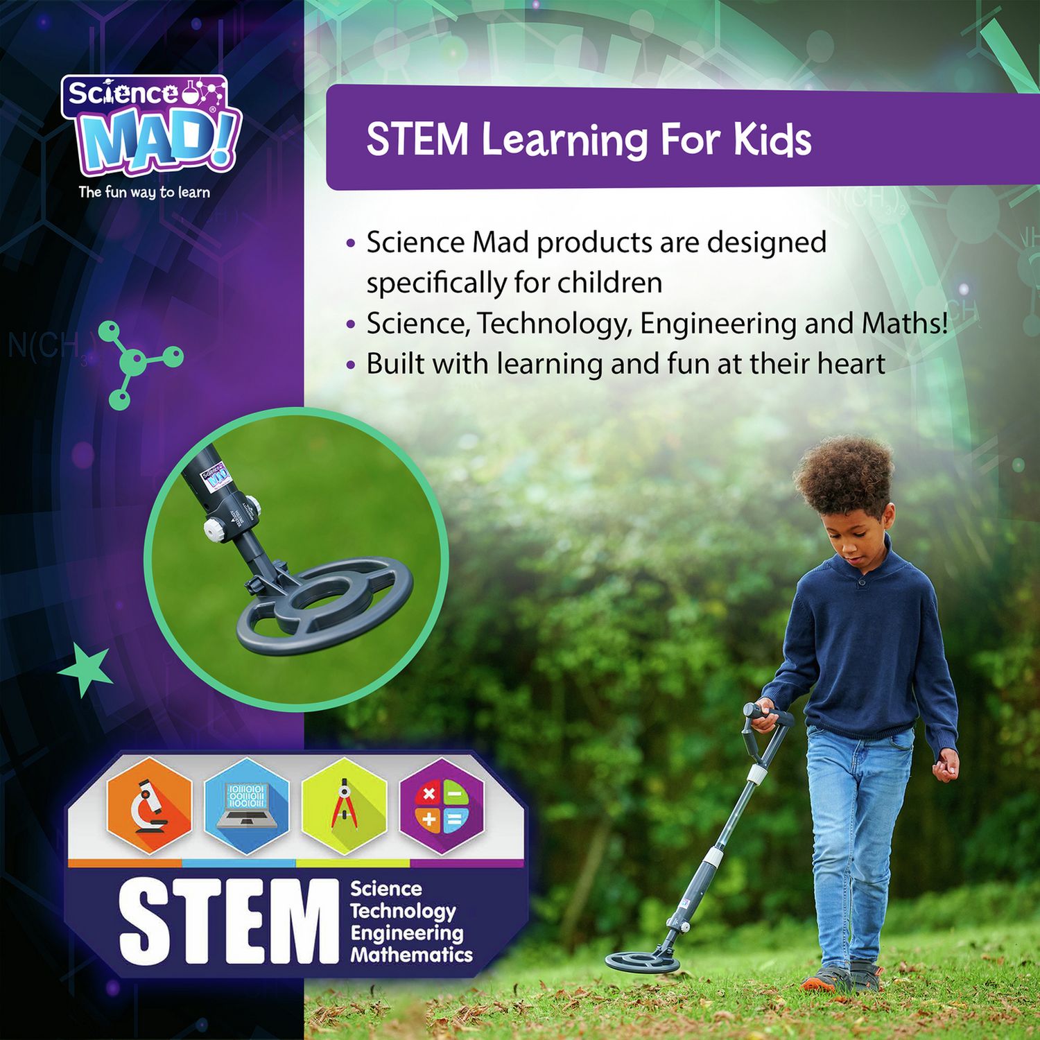 Science Mad digital metal detector for children, UK version