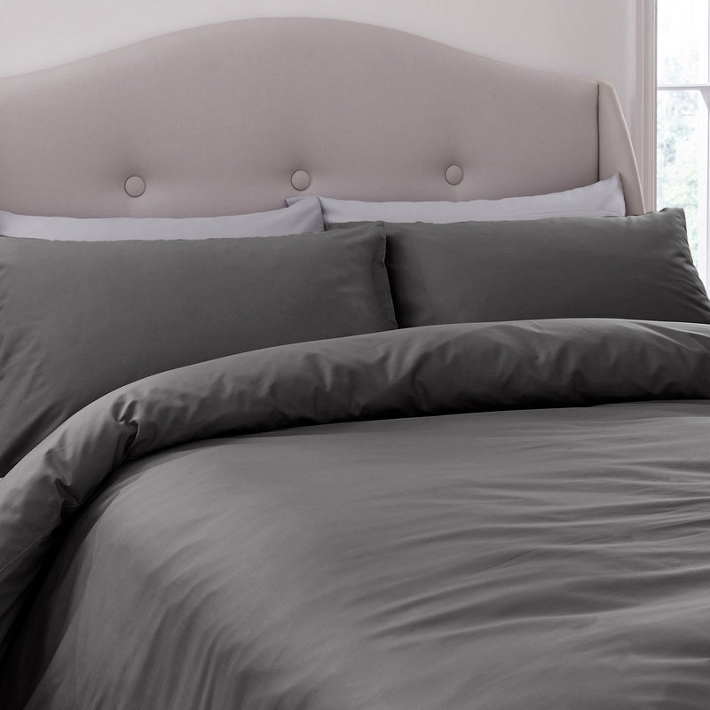 Silentnight Supersoft Standard Pillowcase Pair in Charcoal (British brand)