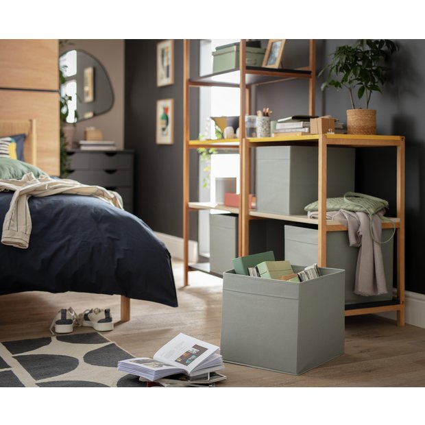 Argos Home set of 4 square plus boxes grey - British product