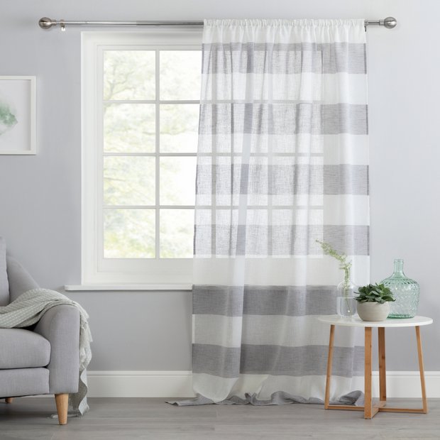 Habitat grey voile curtain 140x229cm, UK version