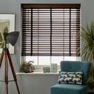 Habitat wooden brown 50mm slat Venetian blind 60cm, UK version