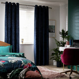 Argos Home Velvet Eyelet Curtains Ink 229x229cm - British product