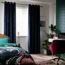 Argos Home Velvet Eyelet Curtains Ink 229x229cm - British product