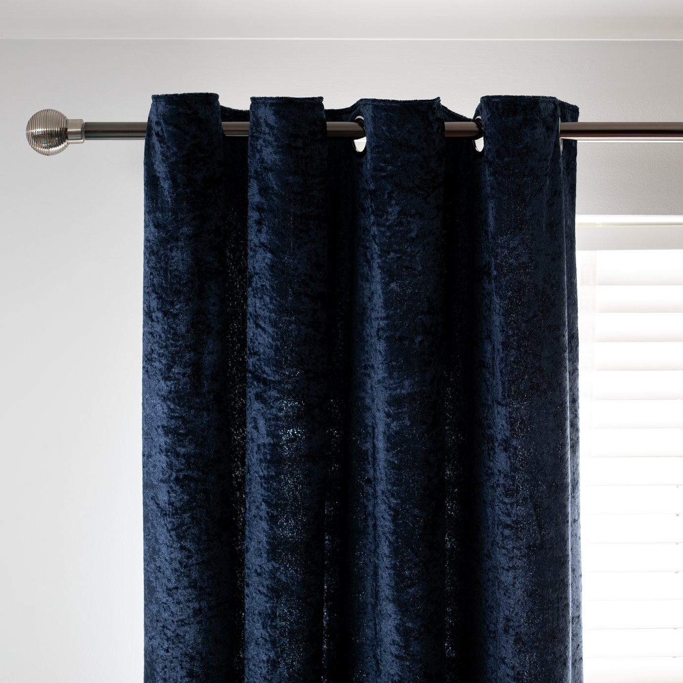 Argos Home Velvet Eyelet Curtains Ink 229x229cm - British product
