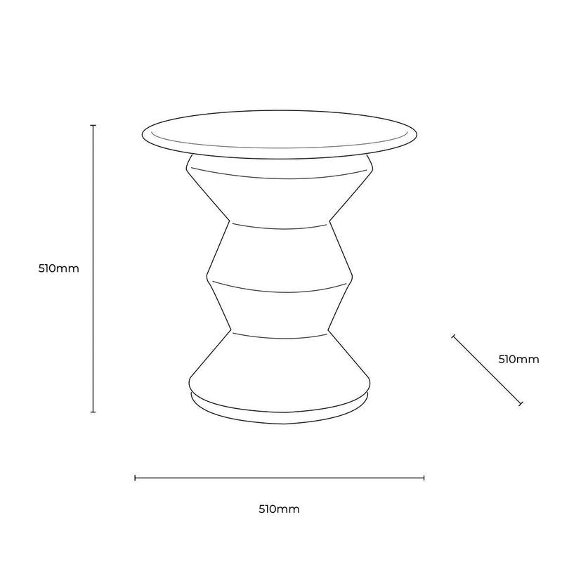 Gallery orange glass side table with white marble top 51cm, UK version