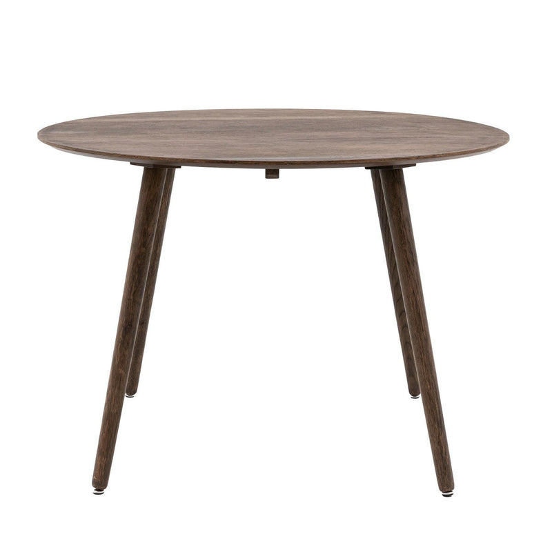 Gallery Round Dining Table Smoked Brown Finish Seats 4, UK version