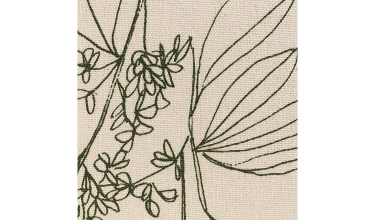 Habitat floral print cushion white green 43x43cm, UK version
