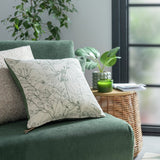 Habitat floral print cushion white green 43x43cm, UK version