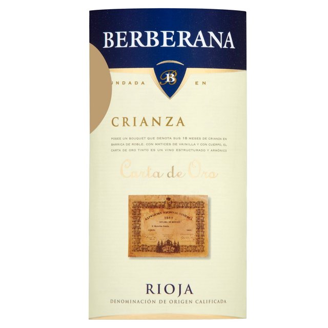 Berberana Carta de Oro Crianza Rioja   75cl GOODS M&S   