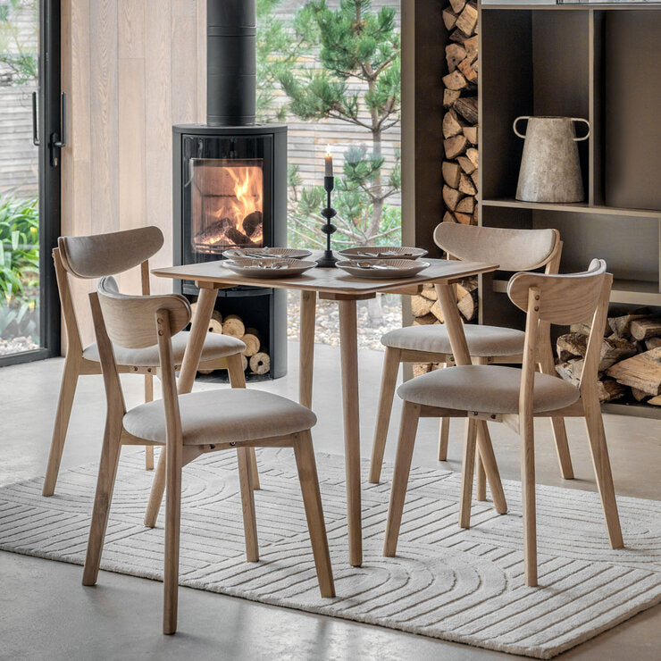 Gallery Natural Square Dining Table Seats 4, UK version