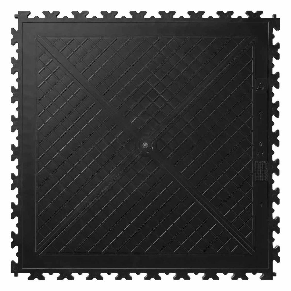 Klikflor RX500 7mm Recycled Garage Floor Tiles 4 pack (497 x 497 x 7mm) - 0.98m² per pack in Black or Graphite