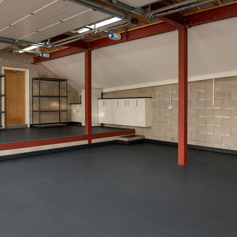 Klikflor RX500 recycled garage floor tiles 4 pack graphite (British brand)
