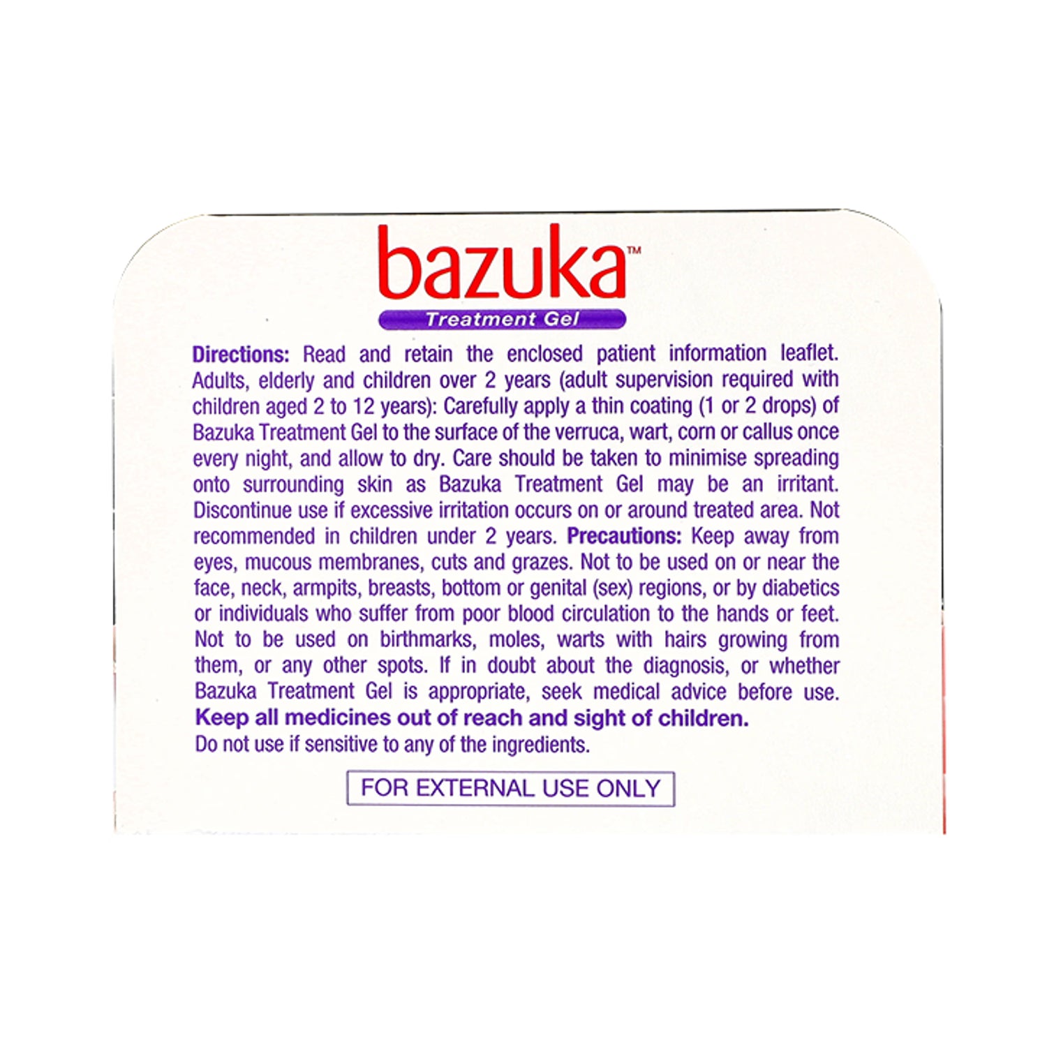 Bazuka treatment gel 6g (British brand)