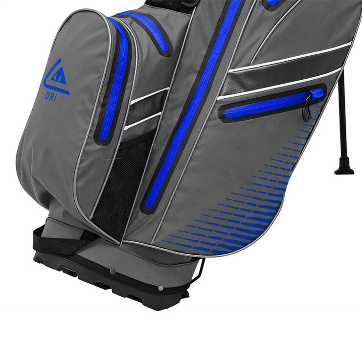 Longridge Elements waterproof stand bag in grey and blue, imported from the UK