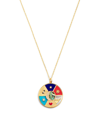 Harrods L'Atelier Nawbar Yellow Gold and Diamond Oracle Eternal Charm Necklace- Buy online at McGrocer
