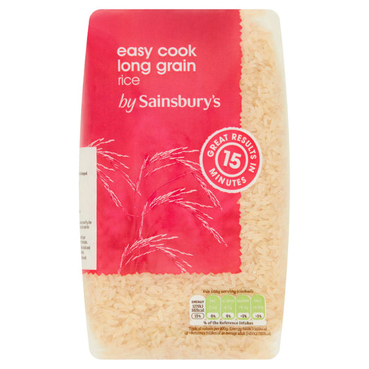 Sainsbury's Easy Cook Long Grain White Rice 1kg rice Sainsburys   