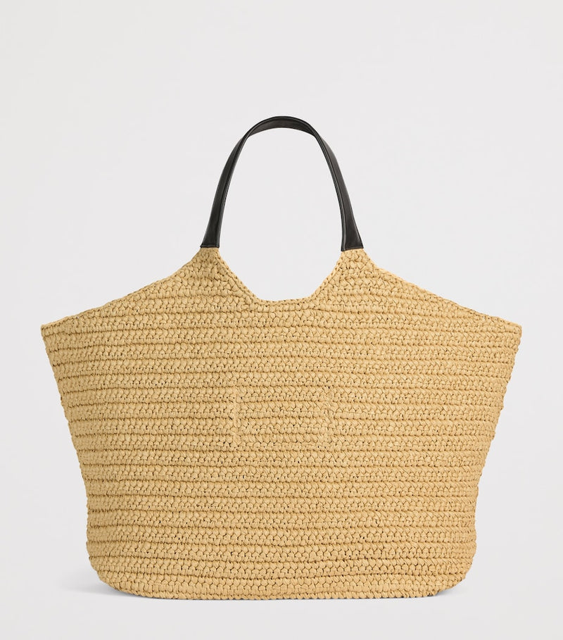 Balmain faux raffia logo tote bag - British product