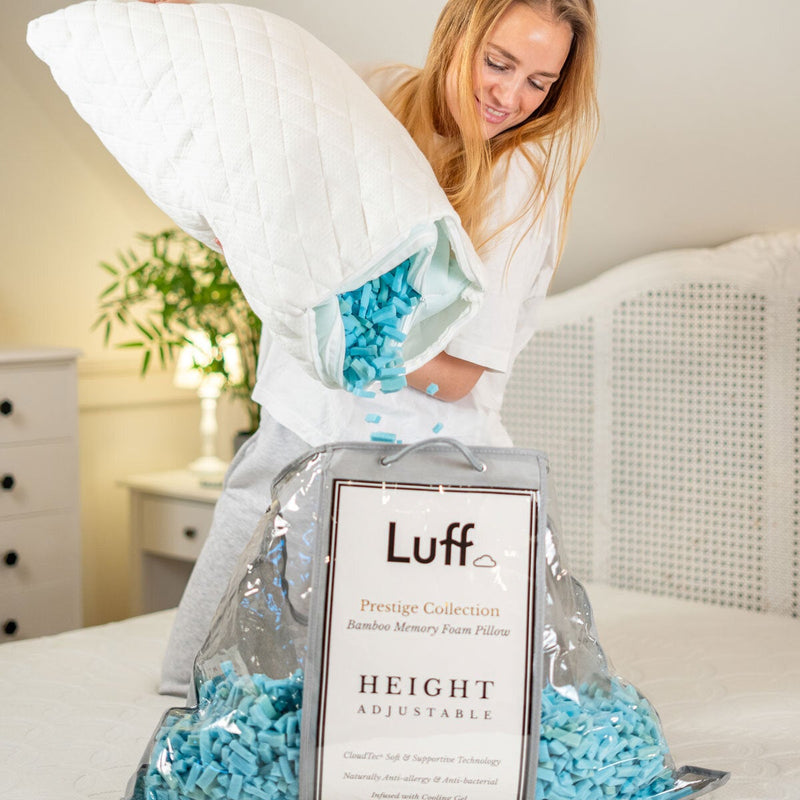 Luff Sleep Height Adjustable Prestige Bamboo Pillow 1.6kg, UK version