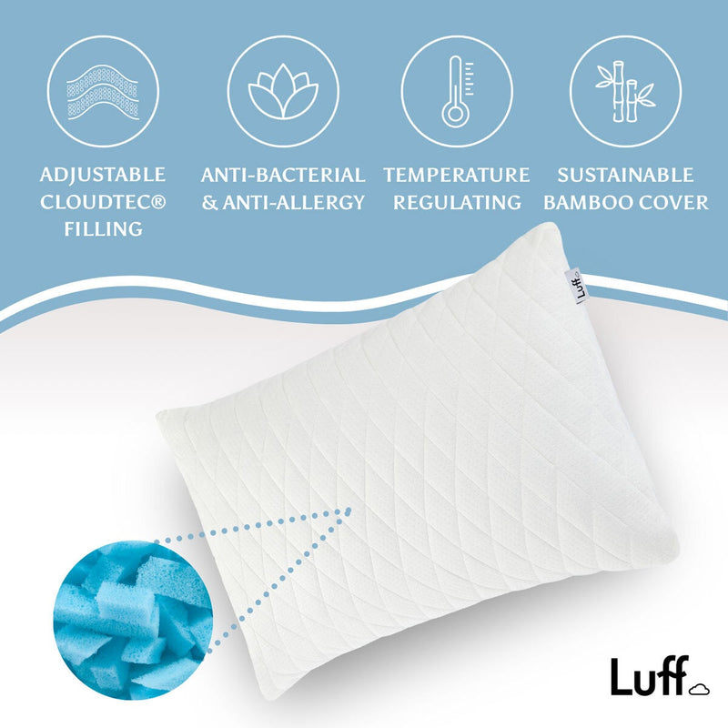 Luff Sleep Height Adjustable Prestige Bamboo Pillow 1.6kg, UK version