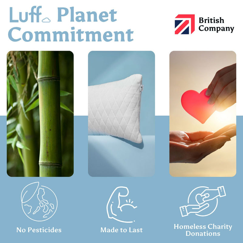Luff Sleep Height Adjustable Prestige Bamboo Pillow 1.6kg, UK version