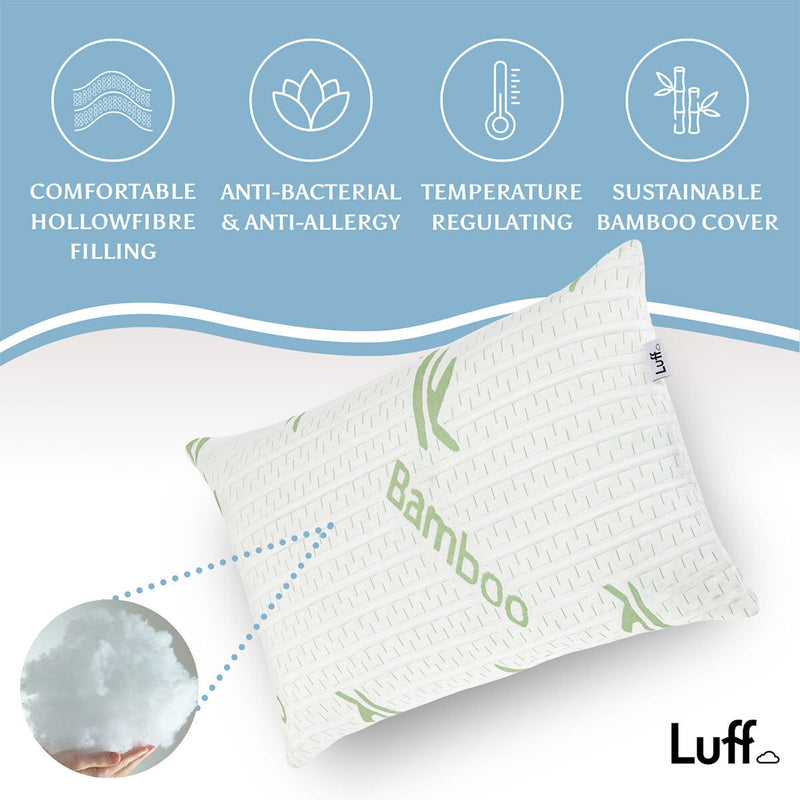 Luff Sleep Bamboo Forest Hollowfibre Medium Soft Pillow, UK version