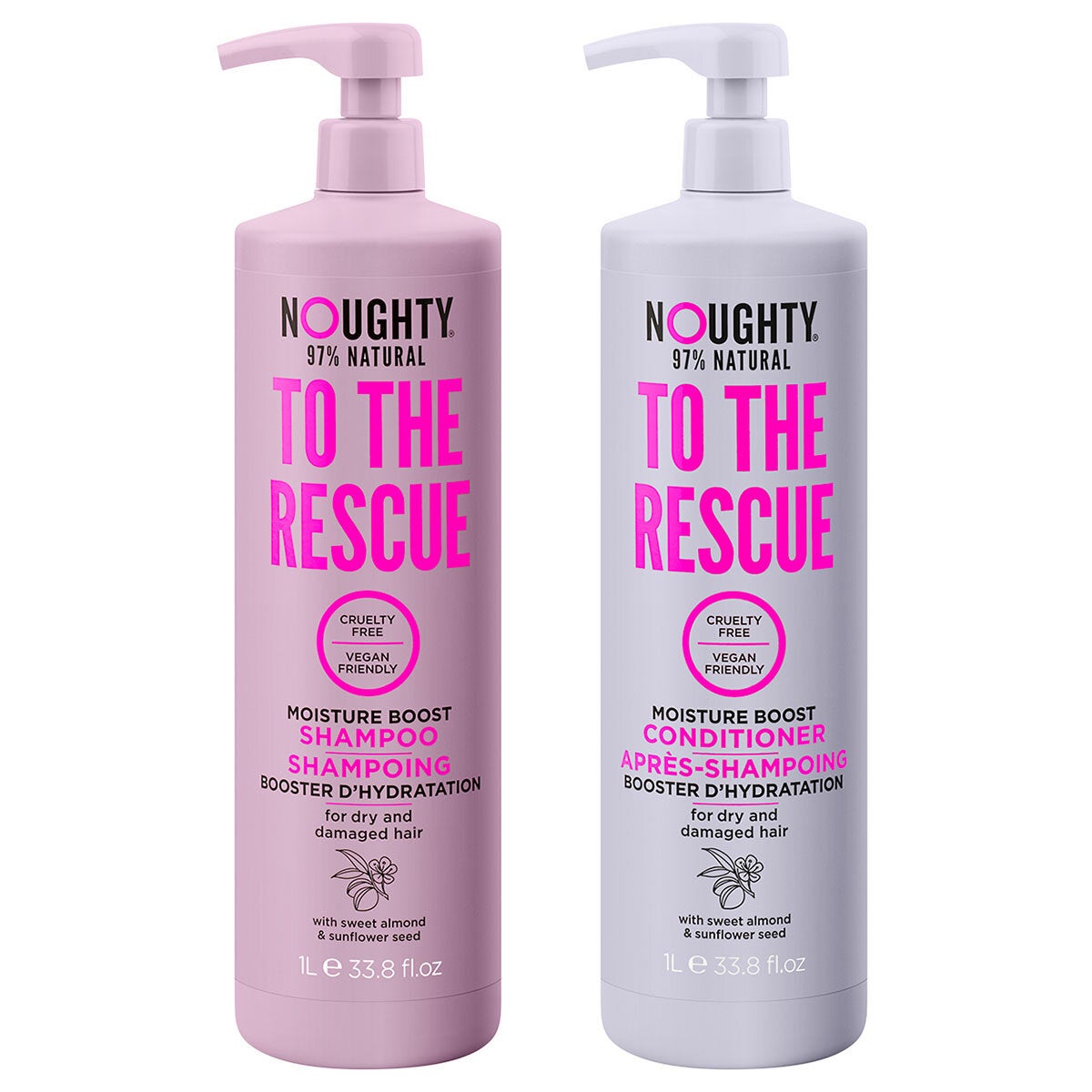 Noughty To The Rescue shampoo and conditioner duo 2x1L - British product