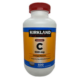 Kirkland Signature Vitamin C orange flavour tablets 500 tablets, UK version