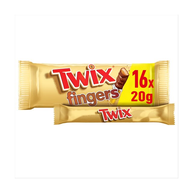 Twix Caramel & Milk Chocolate Fingers Biscuit Snack Bars Large Multipack    16 x 20g GOODS M&S   