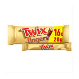 Twix Caramel & Milk Chocolate Fingers Biscuit Snack Bars Large Multipack    16 x 20g GOODS M&S   