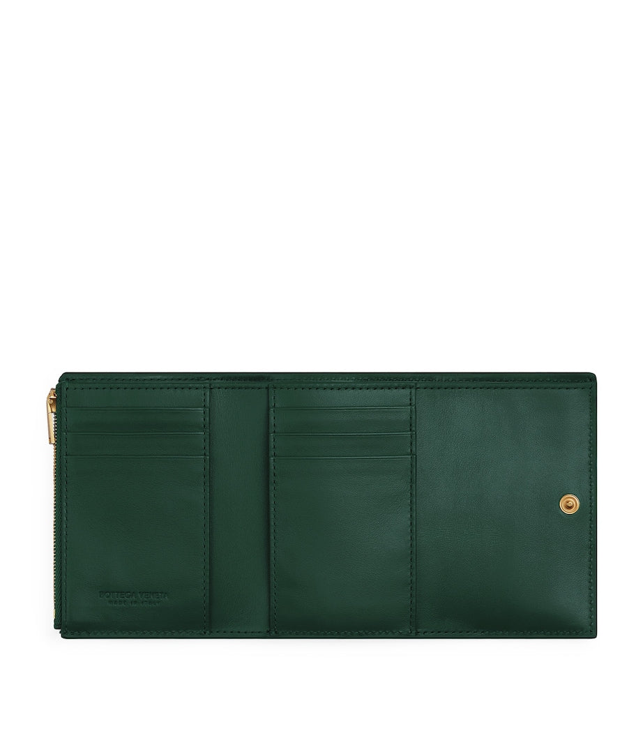 Bottega Veneta Intreccio trifold wallet woven lambskin (British brand)