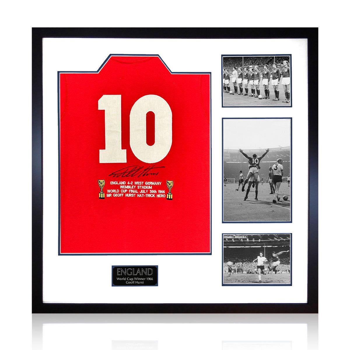 Geoff Hurst England Signed Framed Shirt, including 3 Photos GOODS Costco UK