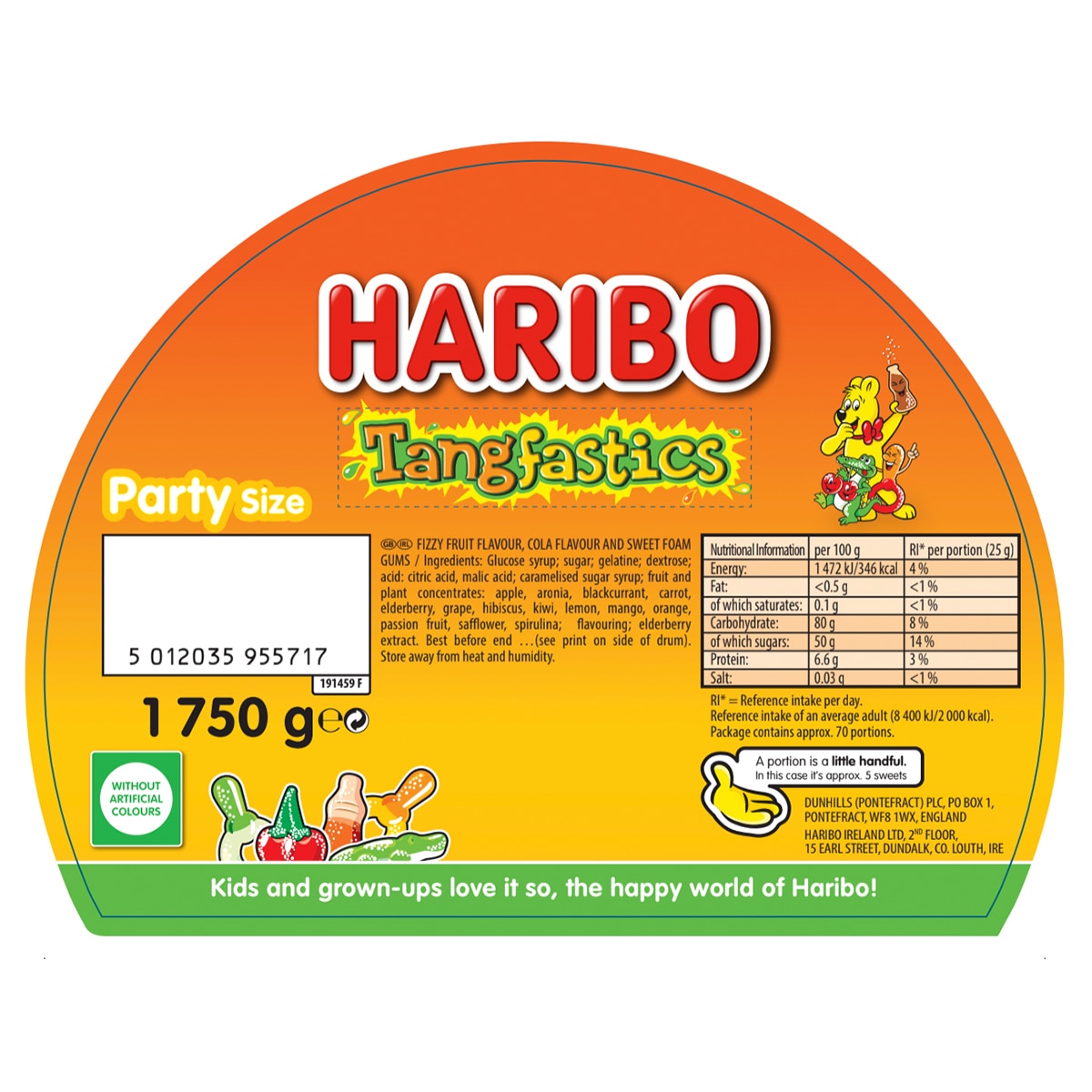 Haribo Tangfastics jelly sweets 1.75kg, UK version