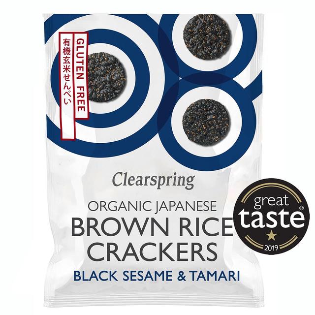 Clearspring Organic Black Sesame Brown Rice Crackers   40g GOODS M&S   