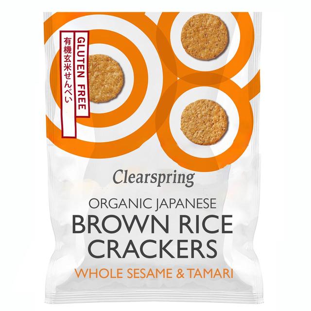 Clearspring Organic Whole Sesame Brown Rice Crackers   40g GOODS M&S   