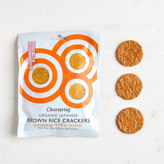 Clearspring Organic Whole Sesame Brown Rice Crackers   40g GOODS M&S   