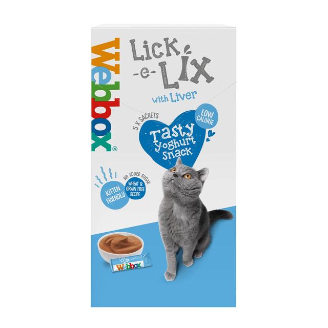 Webbox Lick-e-Lix with Liver Yoghurty Cat Treats   5 x 10g