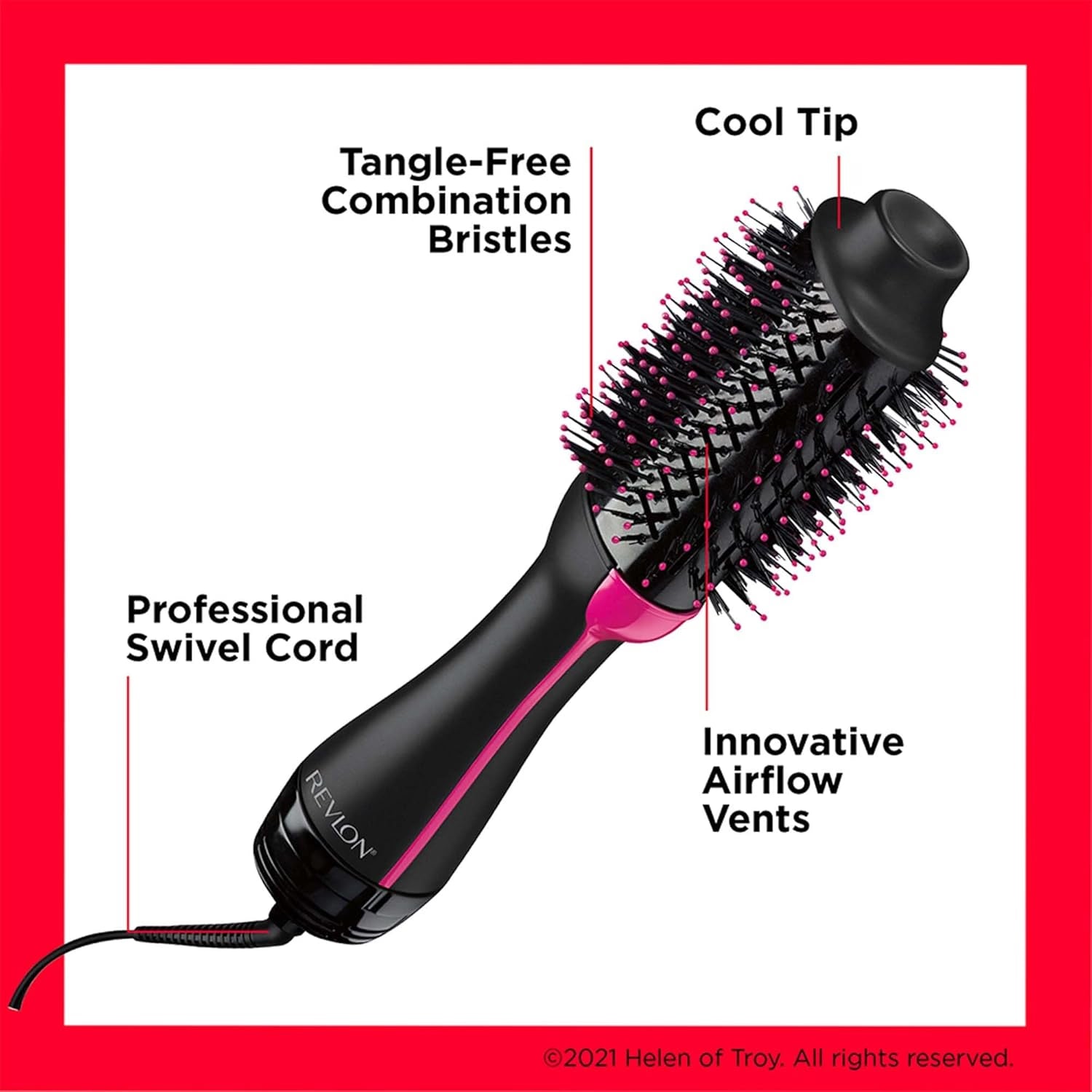Revlon One Step Hair Dryer Black Pink, imported from the UK