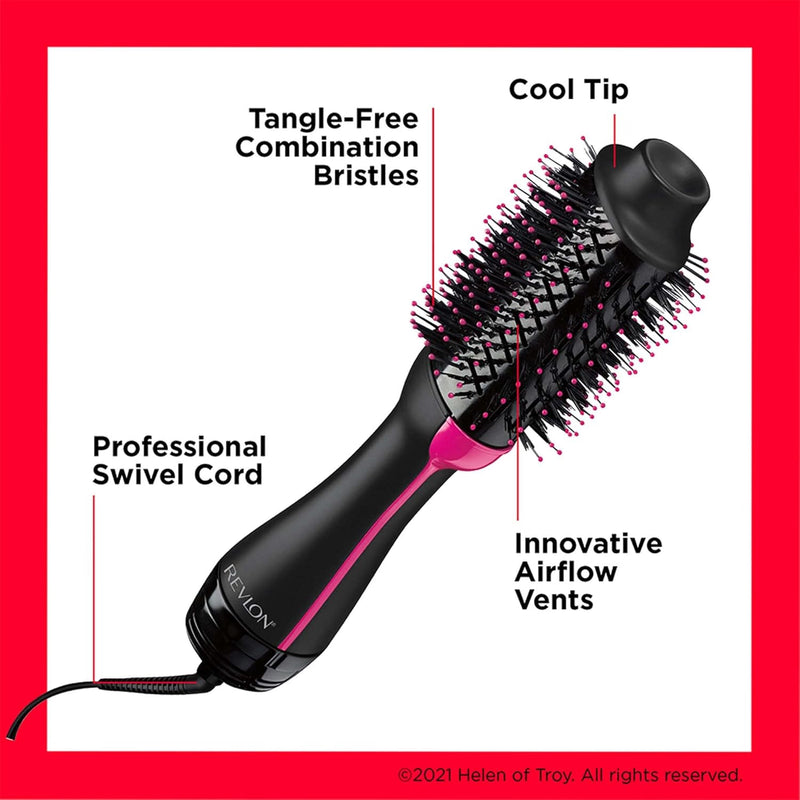 Revlon One Step Hair Dryer Black Pink, imported from the UK
