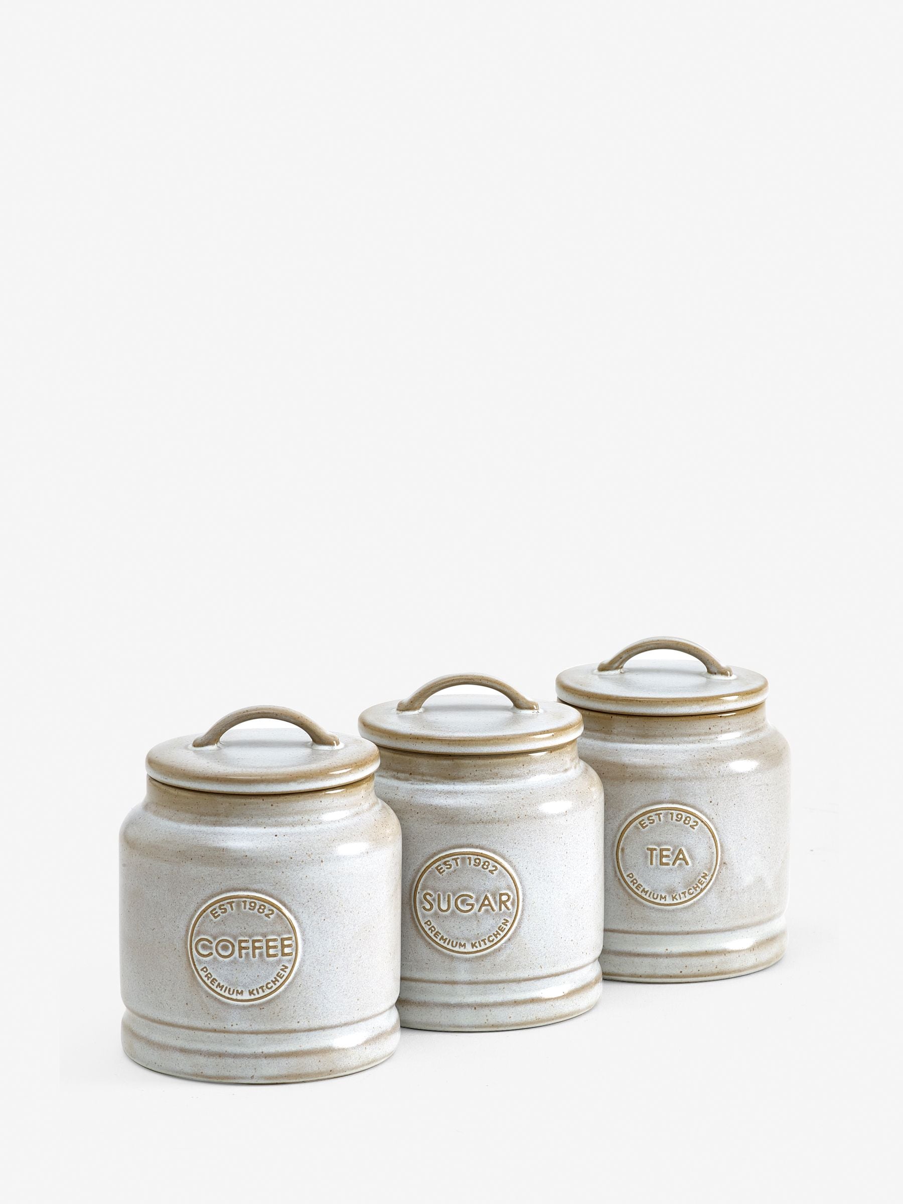sage green storage jars set of 3 (British brand)