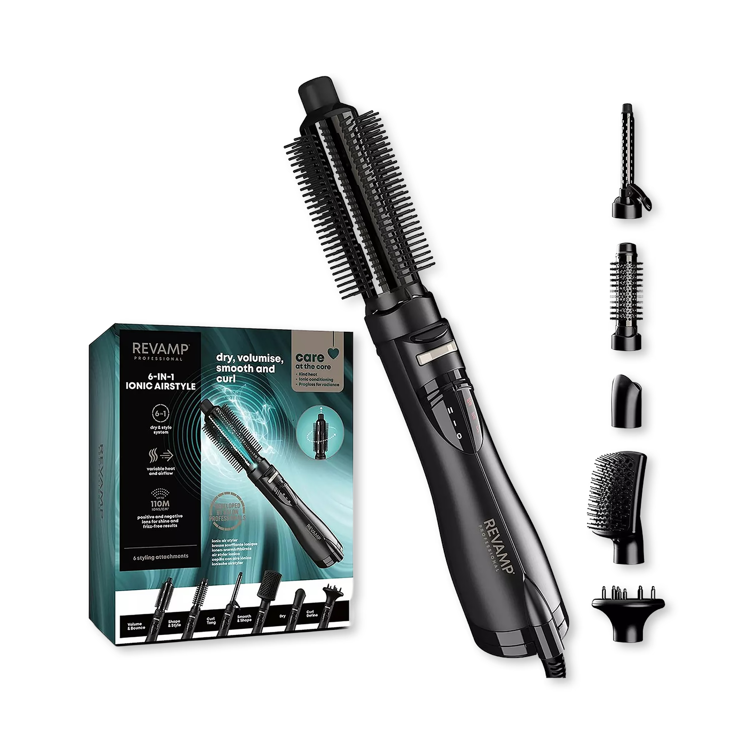 REVAMP Ionic Airstyle 6-in-1 Air Styler black (British brand)