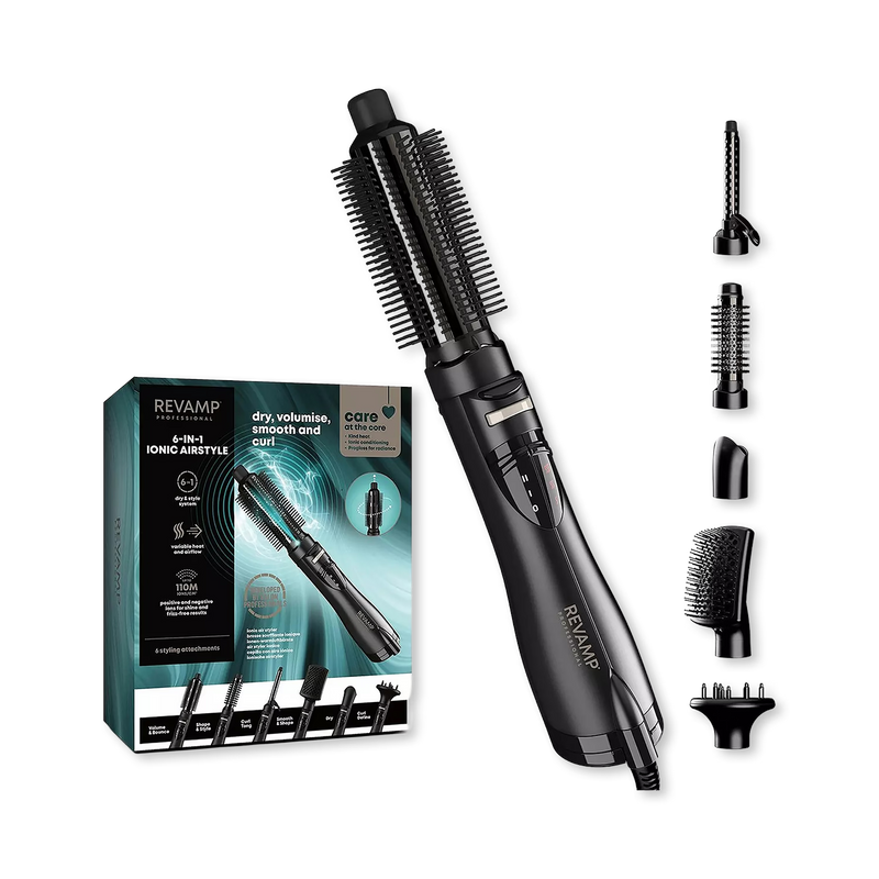 REVAMP Ionic Airstyle 6-in-1 Air Styler black (British brand)