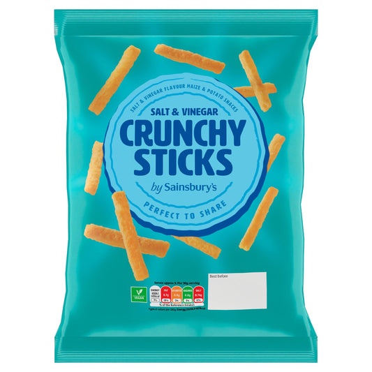 Sainsbury’s Salt & Vinegar Crunchy Sticks 140g Sharing crisps Sainsburys   