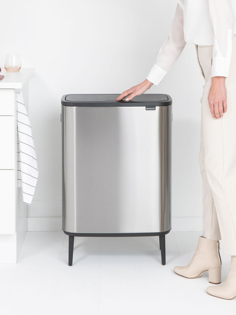Brabantia Matt Steel Fingerprint Proof Bo Hi Touch Bin 60L - British product