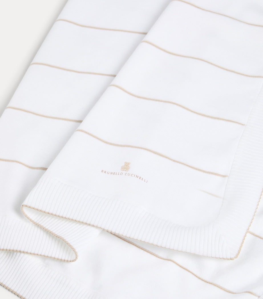 Brunello Cucinelli kids striped cotton blanket 80x80cm (British brand)