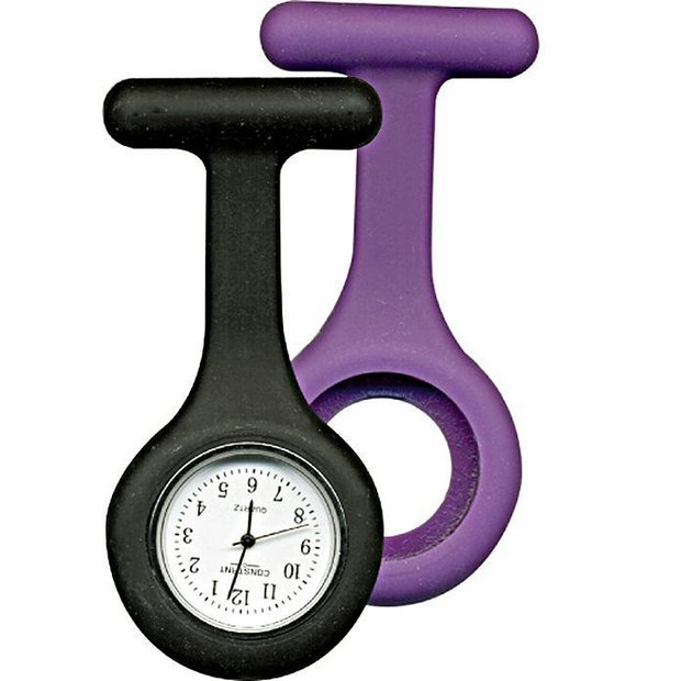 Constant Nurses fob watch purple and black 30mm (British brand)