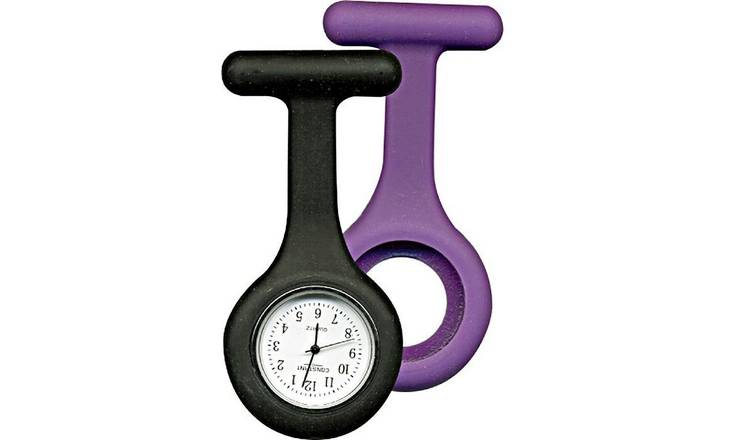 Constant Nurses fob watch purple and black 30mm (British brand)