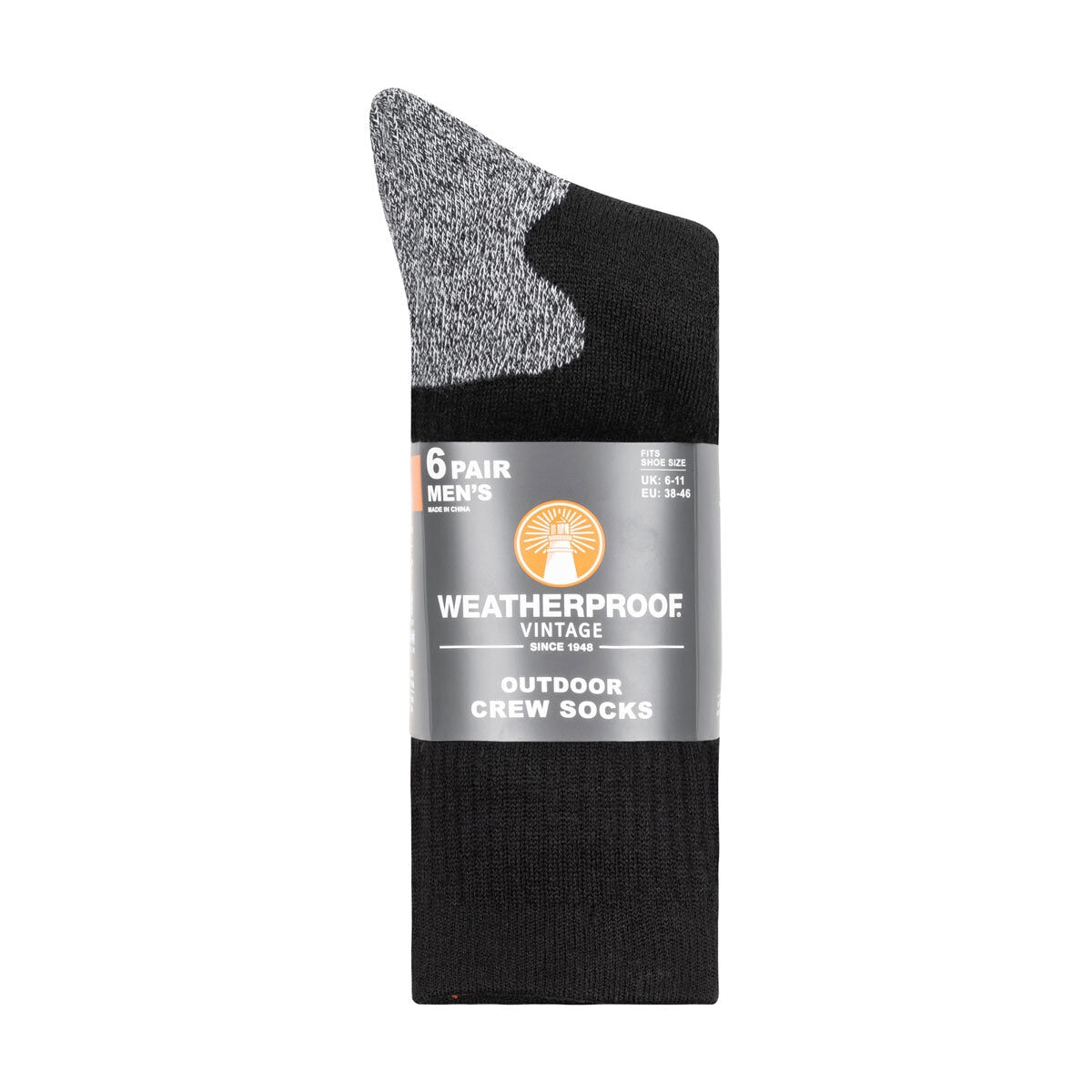 Weatherproof Men's Crew Sock, 6 Pack GOODS Costco UK