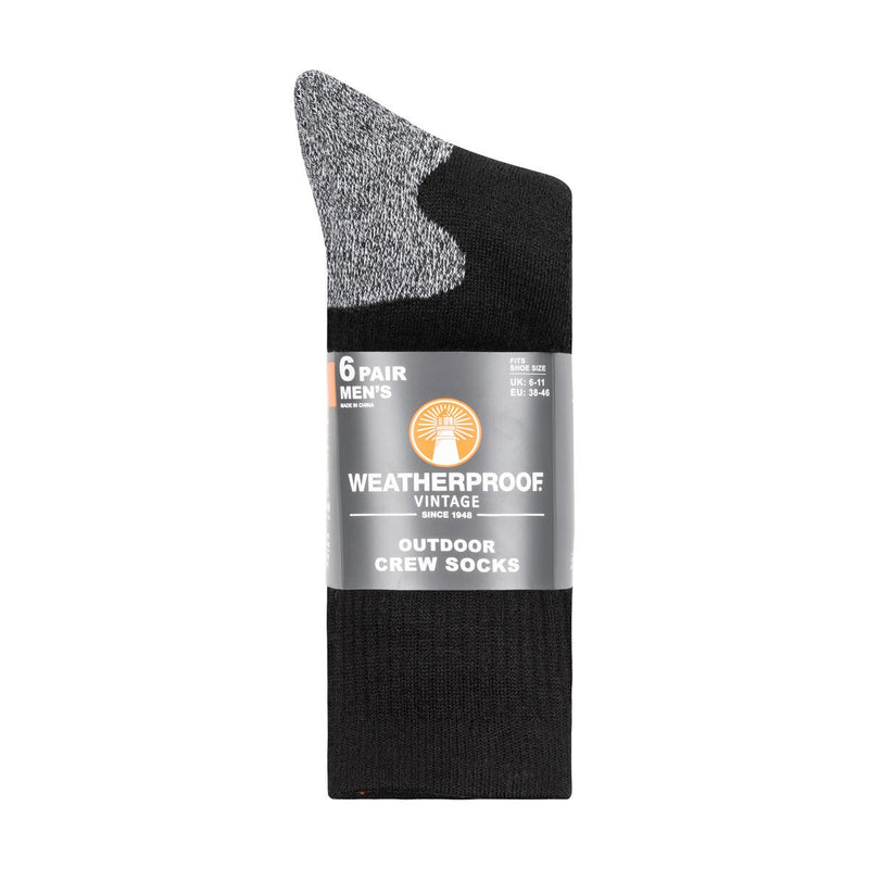 Weatherproof Men's Crew Socks 6 Pack (British brand)