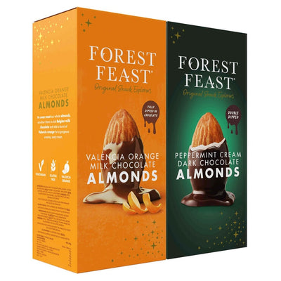 Costco UK Forest Feast Appelsin Peppermynte Sjokolade Mandler 2 x 500g - Kjøp online på McGrocer