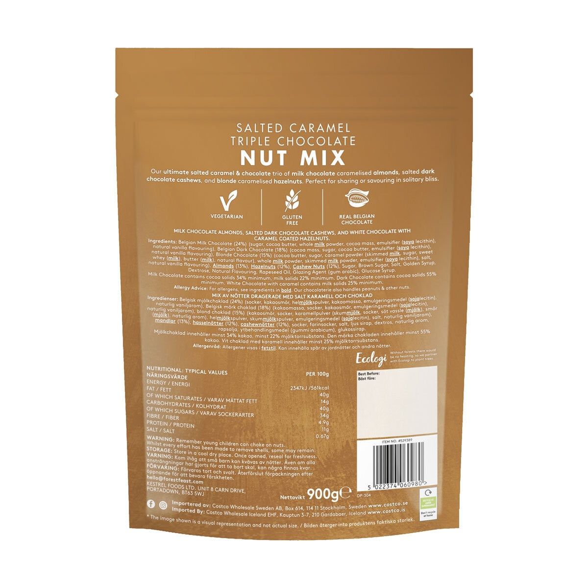 Forest Feast Salted Caramel Triple Chocolate Nut Mix, 900g